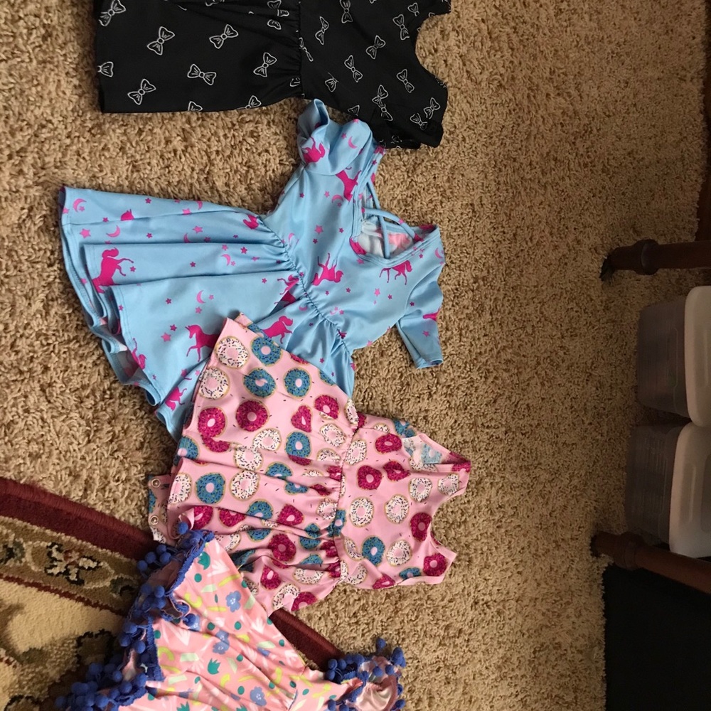 Set of dds lularoe 6-12 dresses donut bow unicorn - Picture 2 of 4
